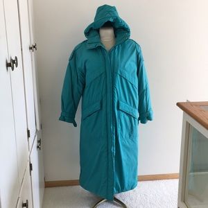 Amazing floor length Teal Down winter coat